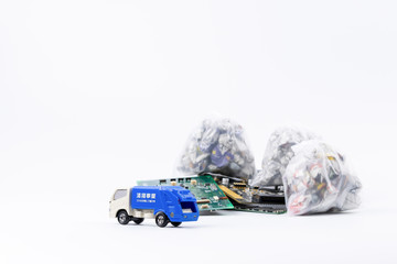 ゴミ袋　ごみ収集車