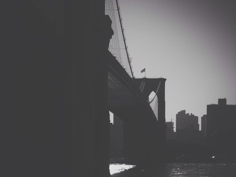 Silhouette Of Brooklyn Bridge