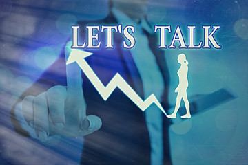 Handwriting text Let S Talk. Conceptual photo they are suggesting beginning conversation on...