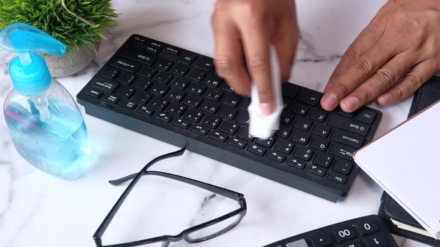 cleaning the keyboard rom dirt and viral germs Keywords.