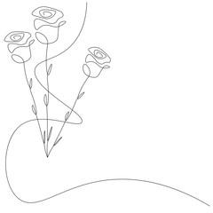 Roses flowers background, vector illustration 
