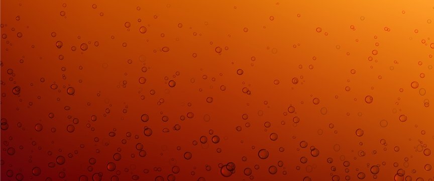 Air bubbles of cola, soda drink, beer or water texture abstract background. Dynamic fizzy carbonated motion, transparent aqua with randomly moving underwater fizzing droplets, realistic 3d vector