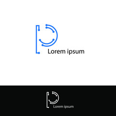 Internet logo. square shape design concept template , latter p logo