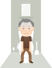 トイレで苦しむ男性