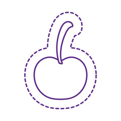 Cute cherry patch line style icon vector design
