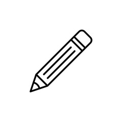 Pencil line icon. Pen and sign, education symbol. logo. Outline design editable stroke. For yuor design. Stock - Vector illustration.