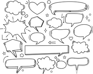 Obraz premium A set of comic speech bubbles and elements 