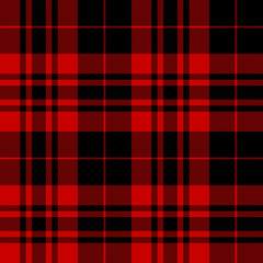 Tartan plaid pattern in red and black. Seamless check plaid for flannel shirt, blanket, throw, poncho, or other modern autumn and winter fashion textile design.