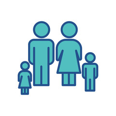 family icon design, flat style trendy collection