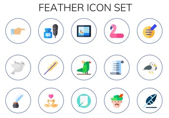 Modern Simple Set of feather Vector flat Icons