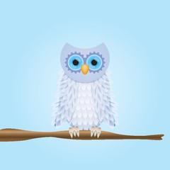 Owl perched on stem
