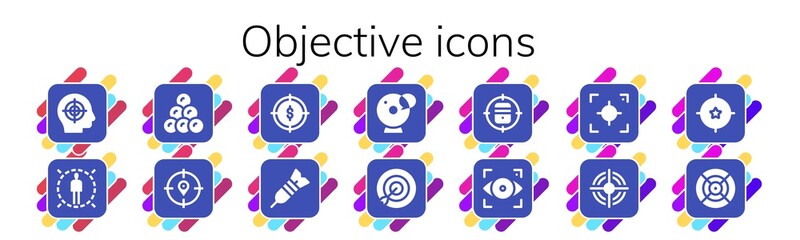objective icon set