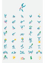 Obraz premium Set of abstract man icon