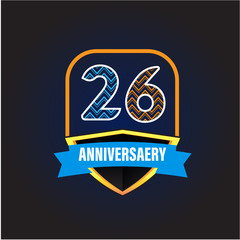 26 years anniversary celebration logo vector template design