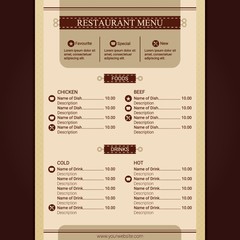 restaurant menu
