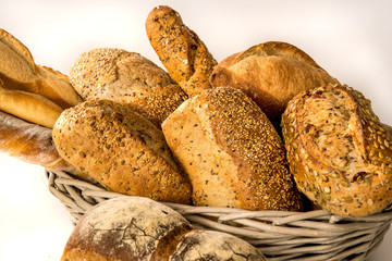 many homemade whole grain crusty breads