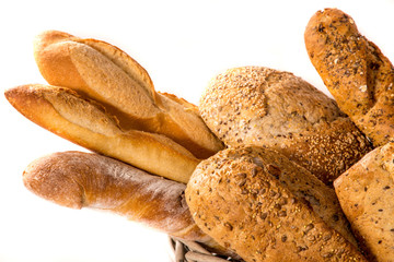 many homemade whole grain crusty breads