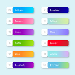 Modern colourful buttons pack