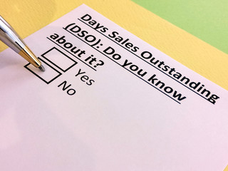 A person is answering question about days sales outstanding (DSO).