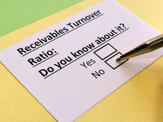 A person is answering question about receivables turnover ratio.