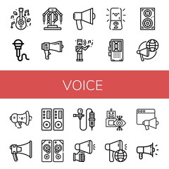 voice simple icons set