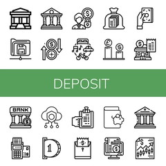 deposit simple icons set