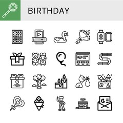 Set of birthday icons