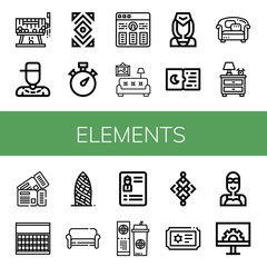 Set of elements icons