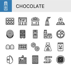 chocolate simple icons set