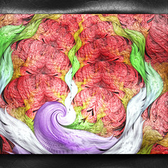 Obraz premium 3D rendering of plastic fractal on leather