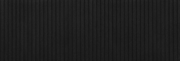 Foto op Canvas panoramic black metal siding fence striped background © PsychoBeard