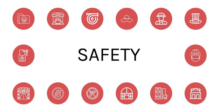 safety simple icons set