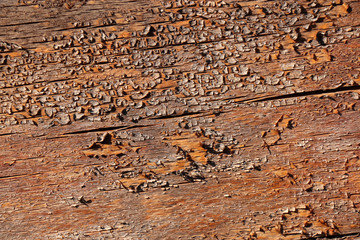 Old damaged board, flaky paint