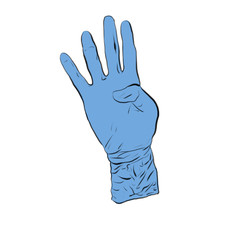 latex gloves different hand positions. drawing without background