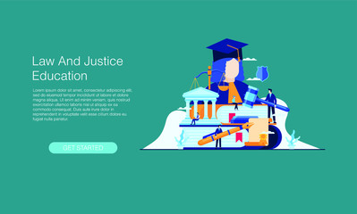 law and justice education vector illustration concept template background can be use for presentation web banner UI UX landing page