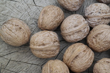 walnuts on wooden table