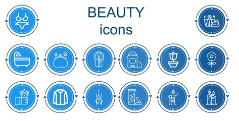 Editable 14 beauty icons for web and mobile