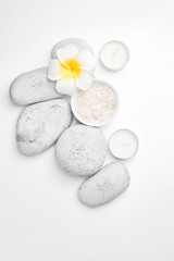 Fototapeta na wymiar Beautiful spa composition on white background