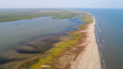 Aerial View of Sacalin Peninsula in Danube Delta