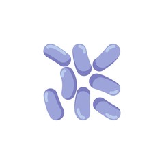 Enterobacteria cell flat icon, vector sign, Bacteria, enterobacteria colorful pictogram isolated on white. Symbol, logo illustration. Flat style design