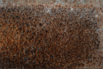 A sheet of rusty iron. Texture, rust texture. Close-up .Macro. Corrosion of metal