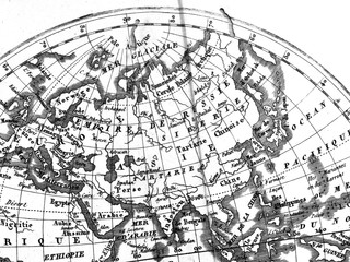 Fototapeta na wymiar アンティークの世界地図　ユーラシア大陸