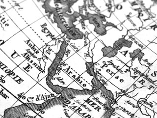 アンティークの世界地図　アラビア半島