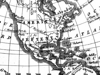 アンティークの世界地図　アメリカ