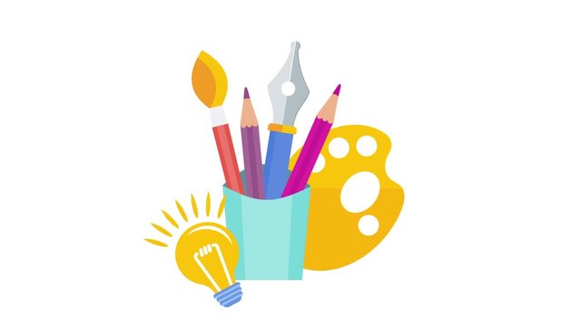 Creative design animated icon. 2D Animation