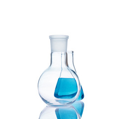 The glass bulb. Chemical flask. Chemical vessels. Glassware.