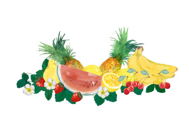 果物水彩画