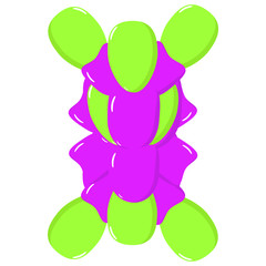 Colourful vector balloon monster. Flying balloons abstract.