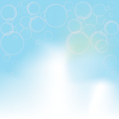 Blue sky with bubbles