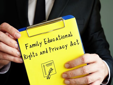 Business Concept About Family Educational Rights And Privacy Act  (FERPA) With Sign On The Piece Of Paper.